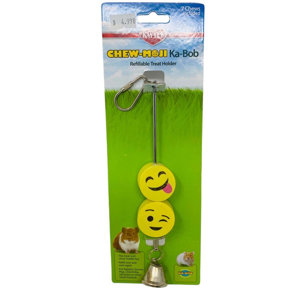 Kaytee Chew-Moji Ka-Bob Refillable Treat Holder for Small Animals Hamster etc